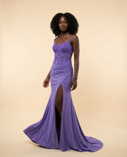 Robe ajustée corset scintillante Periwinkle