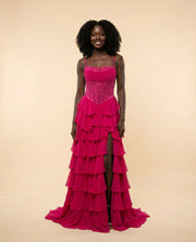 Robe à Volants Magenta
