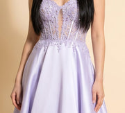 Robe Corset En Mikado Marine