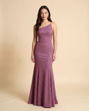 Robe Ajustée Une Bretelle Mauve