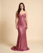 Robe Rose Corset Brillante