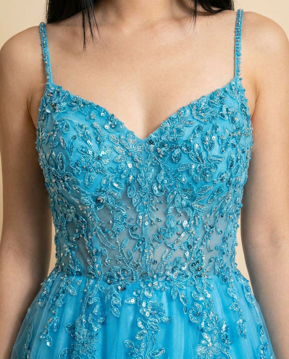 Corset Gown Sky Blue