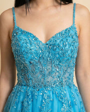 Corset Gown Sky Blue