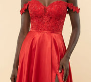 Robe Fluide En Satin Rouge