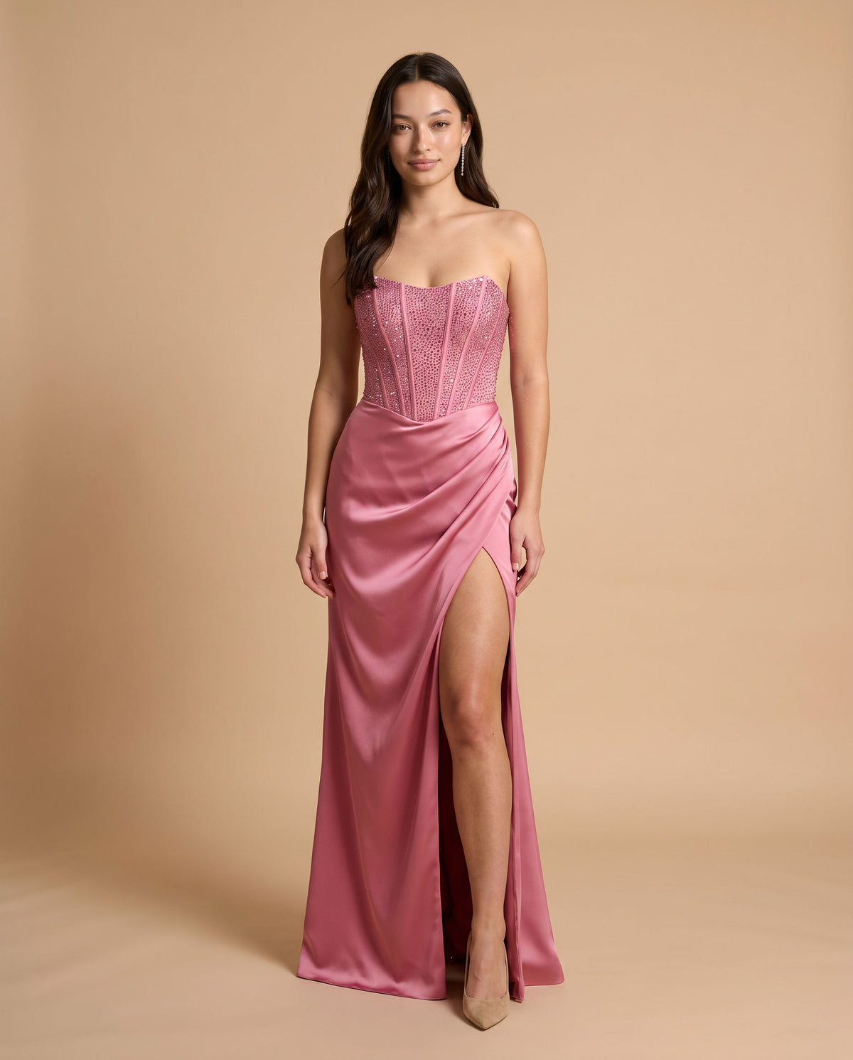 Robe Bustier Corset Rose