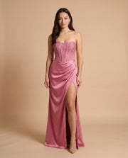 Robe Bustier Corset Rose