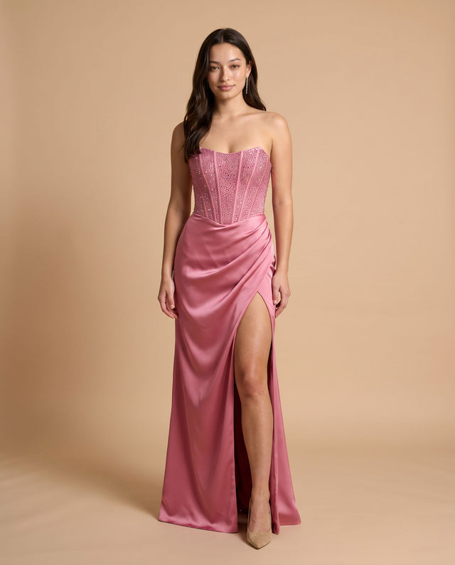 Robe Bustier Corset Rose