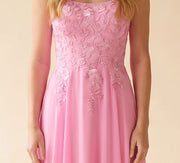 Robe Fluide En Chiffon Rose Bébé