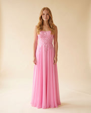 Robe Fluide En Chiffon Rose Bébé