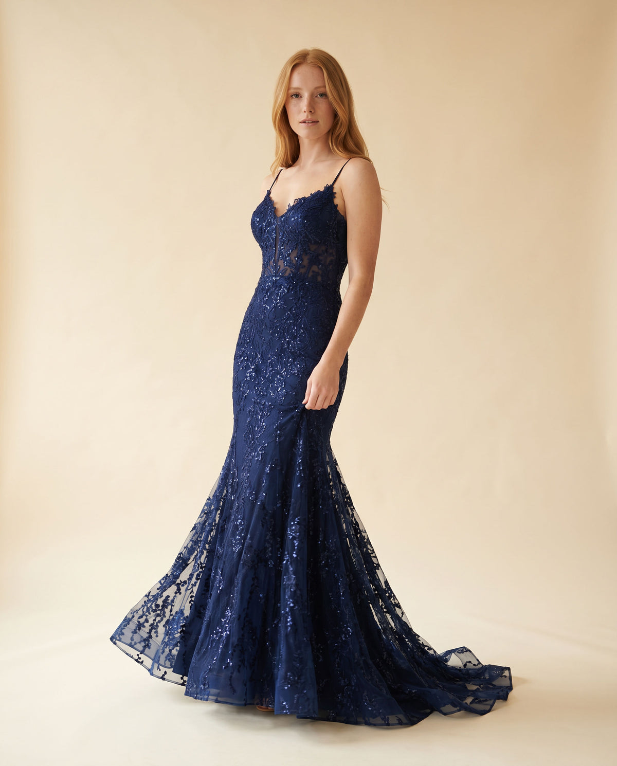 Robe Sirène À Corset Navy