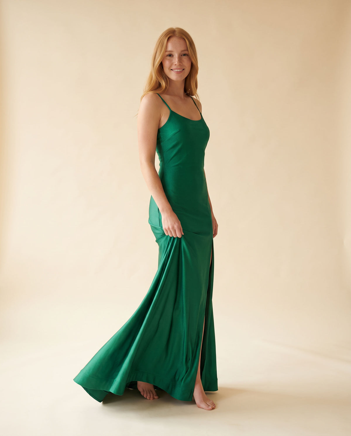 Robe Ajusté Extensible Verte Forest