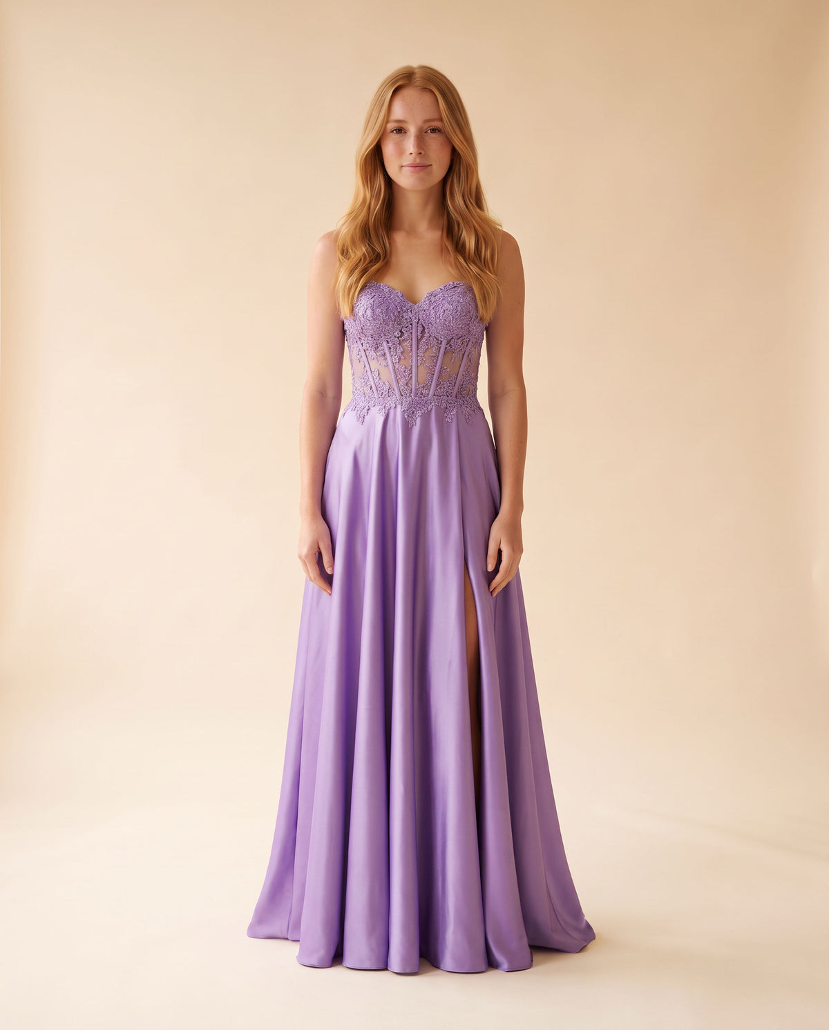 Robe À Corset En Satin Lilas