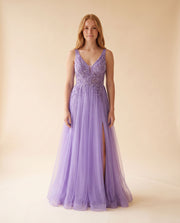 Robe Avec Broderie Lavande