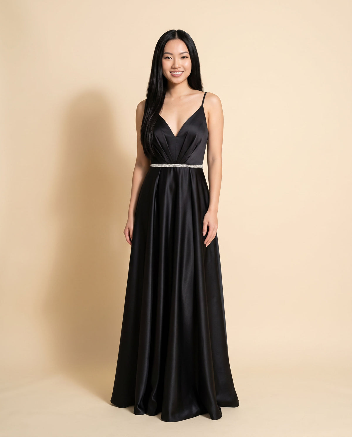 Robe satinée Noire