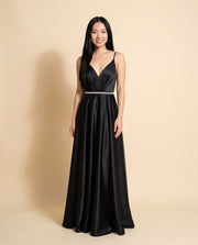 Robe satinée Noire