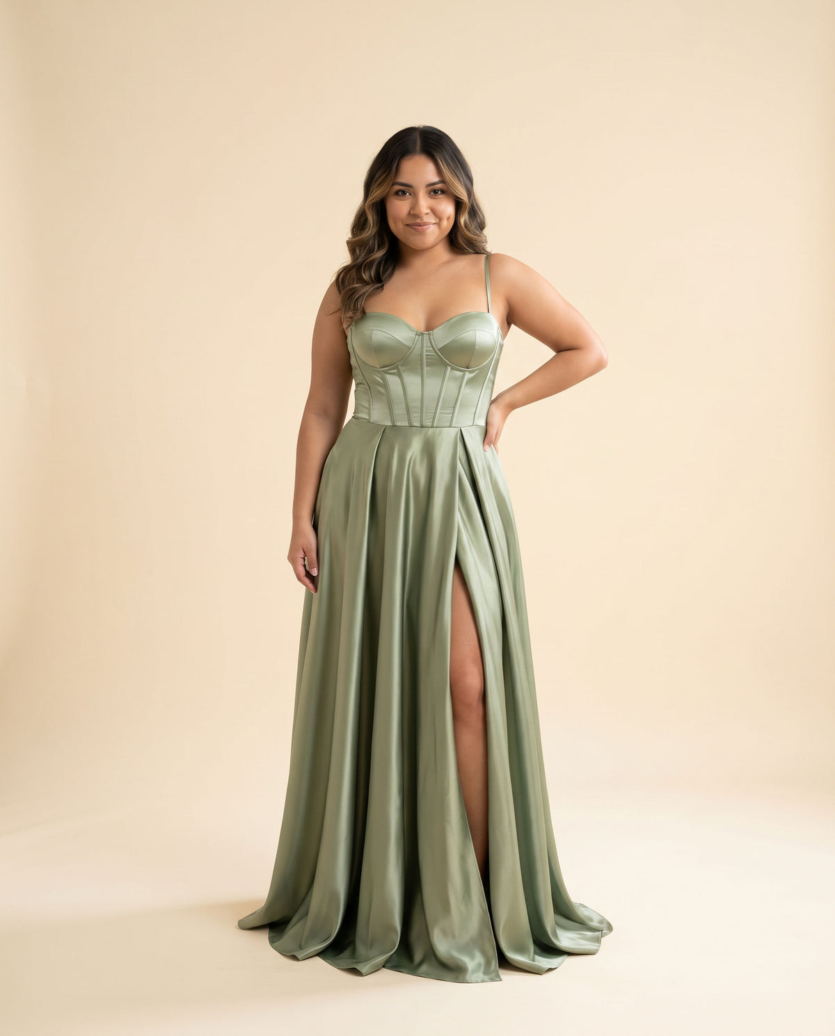 Robe Corset Sauge