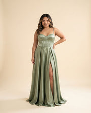 Robe Corset Sauge