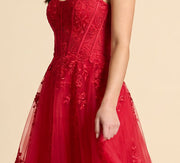Robe Princesse Brodée bourgogne