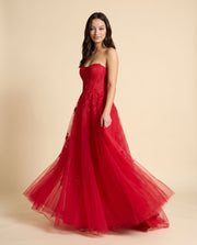 Robe Princesse Brodée bourgogne