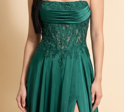 Robe Corset Avec Fente Émeraude