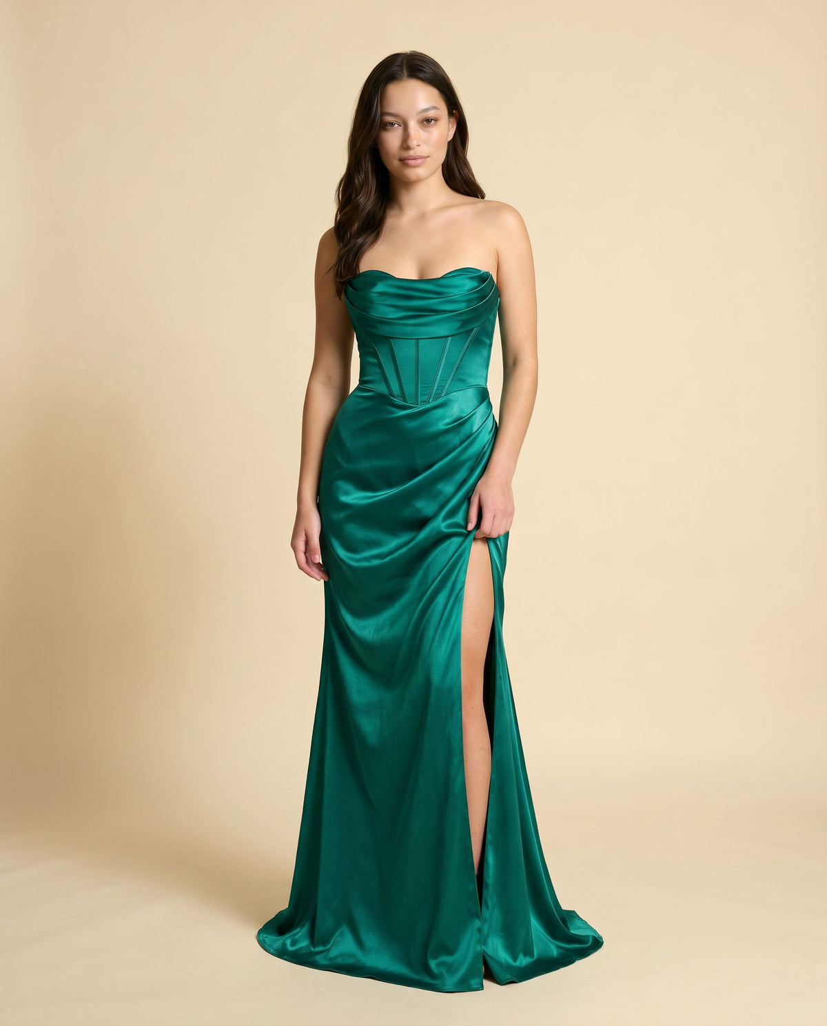 Robe À Corset En Satin Argent