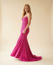 Robe Scintillante Rose Flamboyant