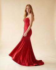 Robe Bustier Brillante Marine