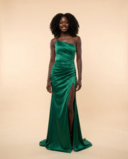 Robe Emeraude En Satin