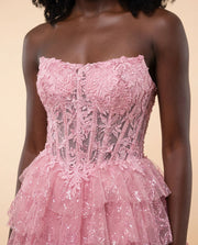 Robe à Étages Rose