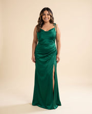 Robe Satinée Emeraude