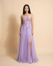 Robe Corset Bustier Avec Fente Lavande