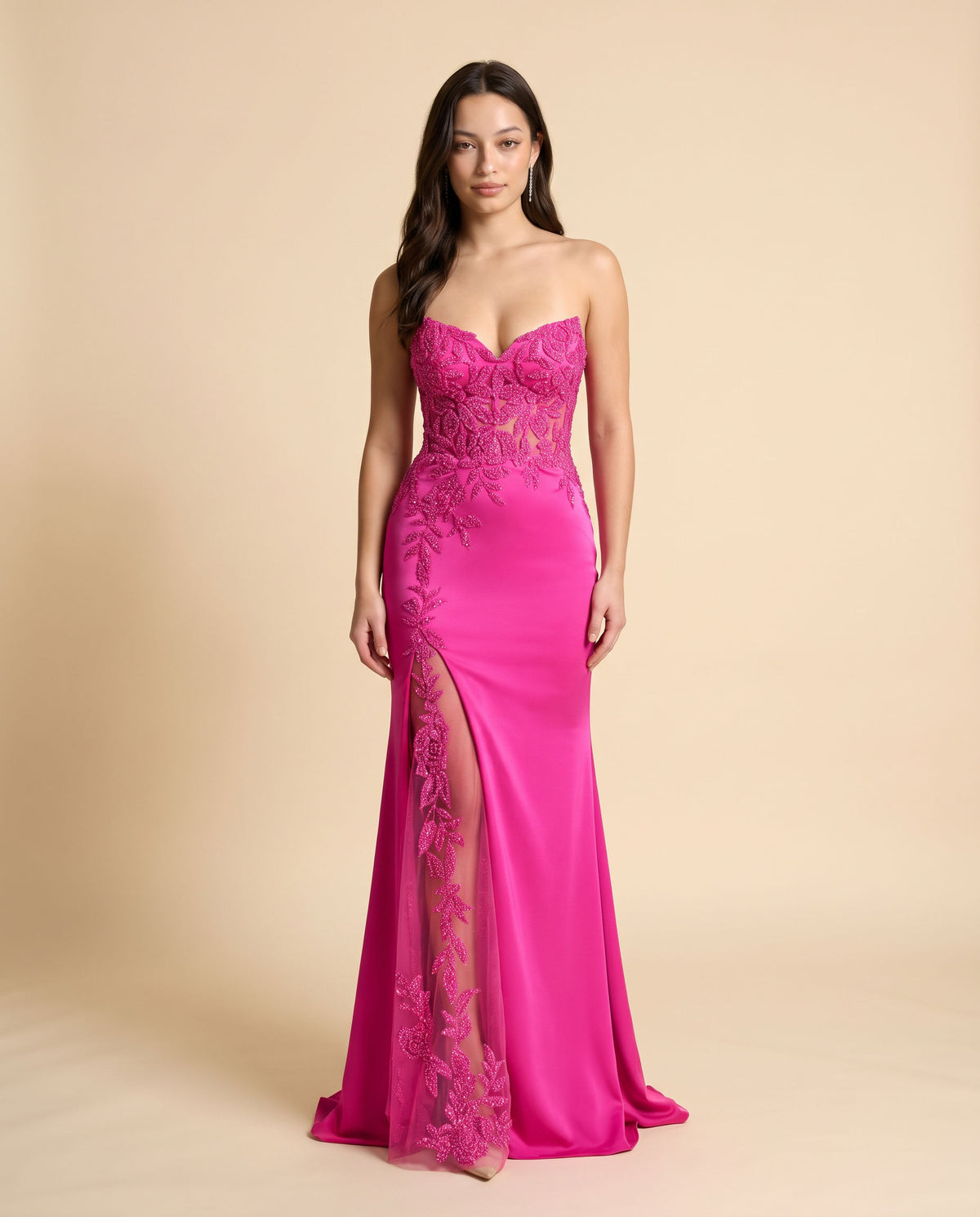 Robe Moulante Brillante Fuschia