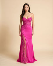 Robe Moulante Brillante Fuschia