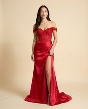 Robe Corset Off Shoulder Magenta