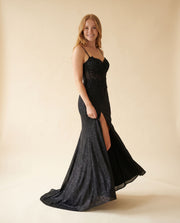Robe Corset Brillante Noire