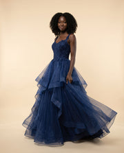 Robe à volants Bleu Marine
