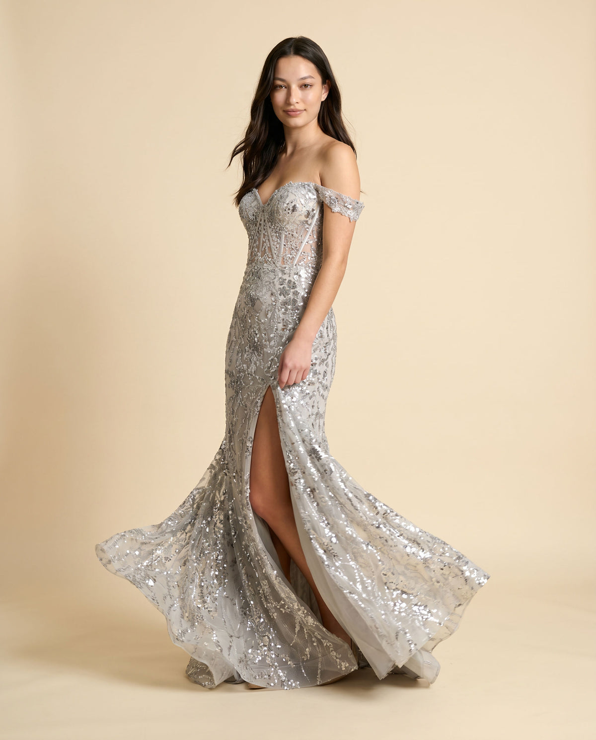 Robe Corset Ajustée Brillante Bleu Poudre