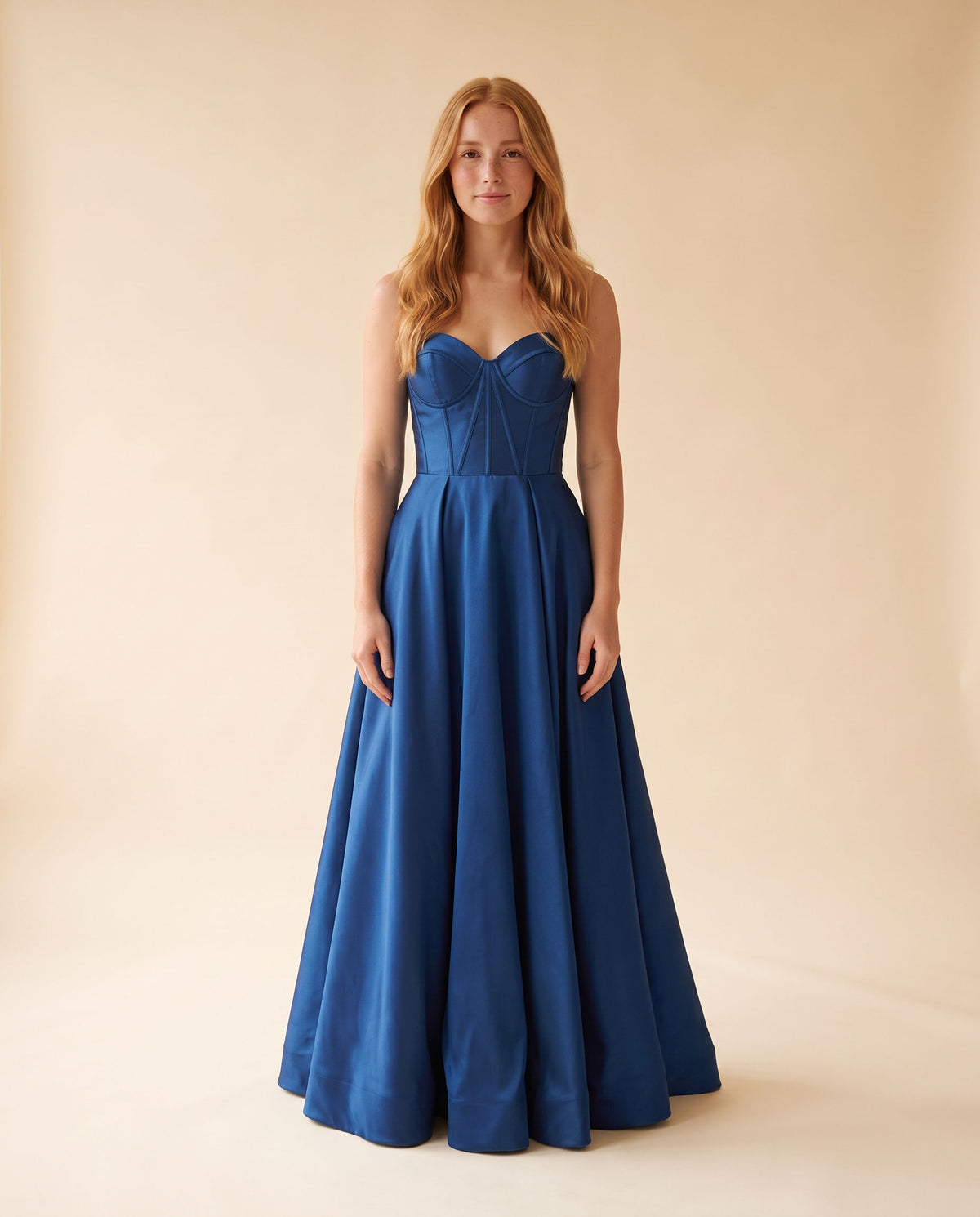Robe Corset En Satin Bleue Pâle