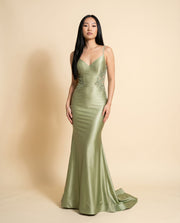 Robe En Satin Sauge