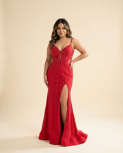 Robe Brillante Avec Fente Ruby