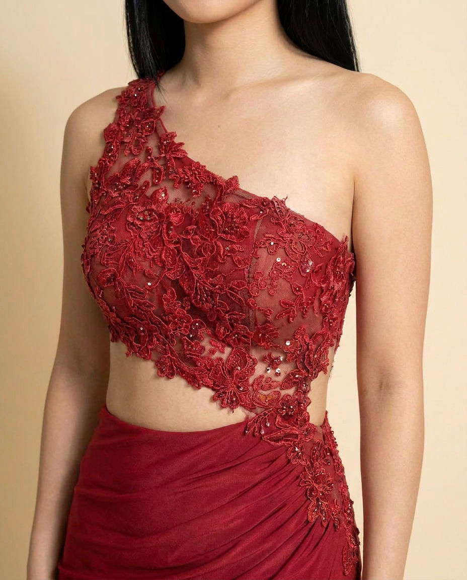 Robe Asymetrique Rouge