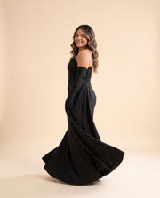 Robe À Corset Brillant Noire