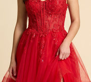 Robe À Volant Rouge