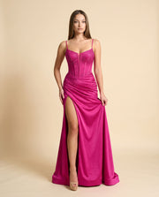 Robe À Corset Scintillante Magenta
