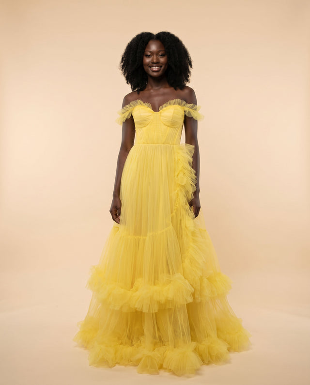 Robe En Tulle Jaune