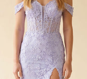 Robe Ajustée À Corset Lilac
