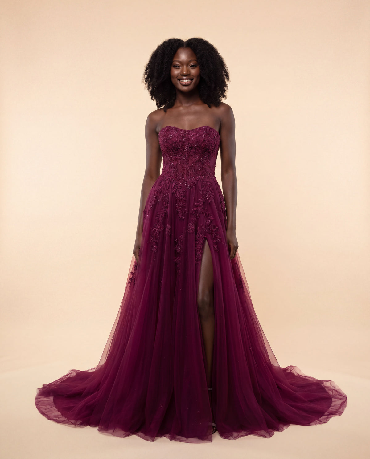 Robe en Dentelle Prune