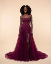 Robe en Dentelle Prune
