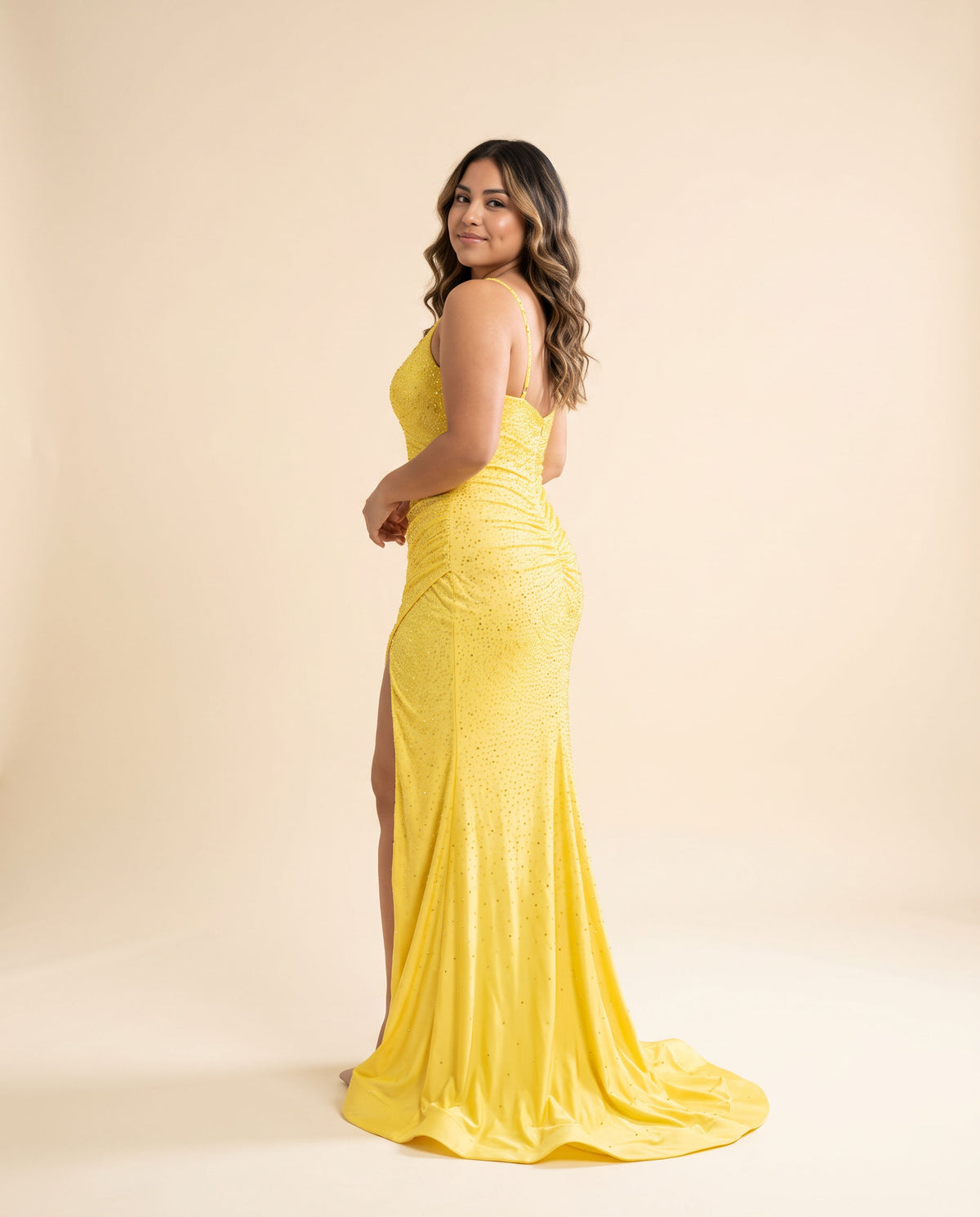Robe Bustier Brillante Jaune