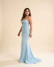 Robe Sirène Ajusté Bleu P